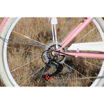 Dámsky retro bicykel 28" Lavida 7-prevodový [A] Ružový, biele kolesá